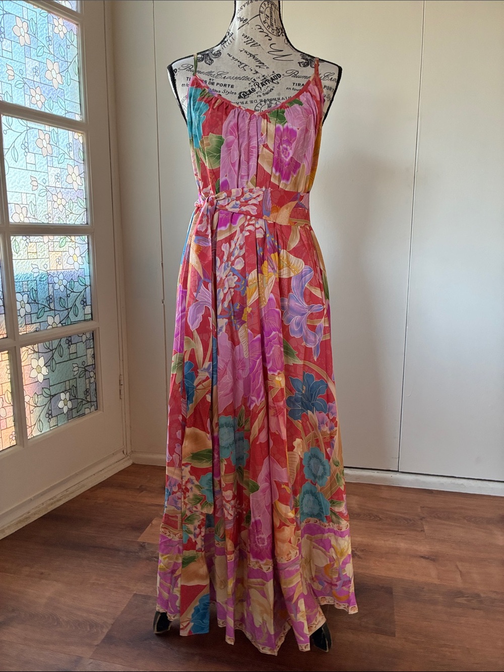 NWT Spell Painters Garden Strappy Maxi Dress in Crimson size Large - Picture 6 of 16